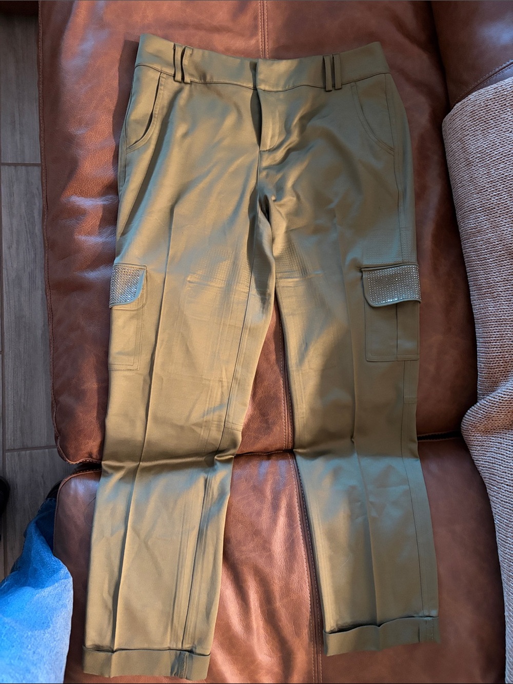 INC International Concepts Olive Green Women's Cargo Trousers